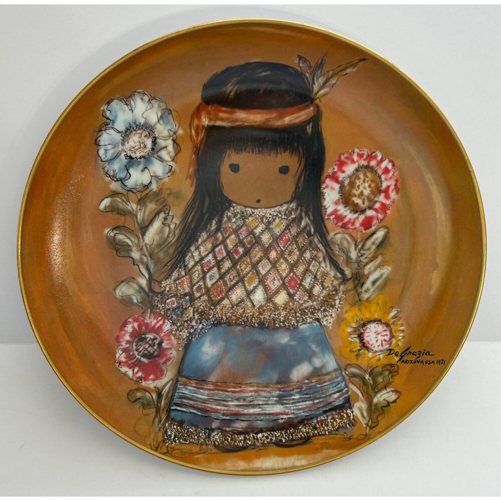De Grazia Southwestern Native American Art Cocopah Indian Girl & Apache Scout